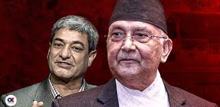 पूर्वप्रधानमन्त्री केपी शर्मा ओली र पूर्व गृह मन्त्री रमेश लेखक पक्राउ —